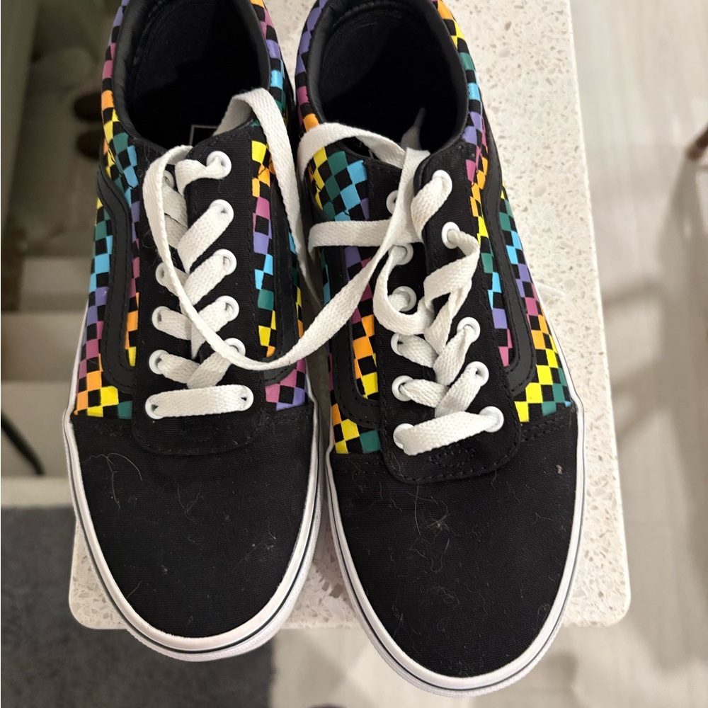 Vans Kids Sneakers with Multicolor Checkered Pattern